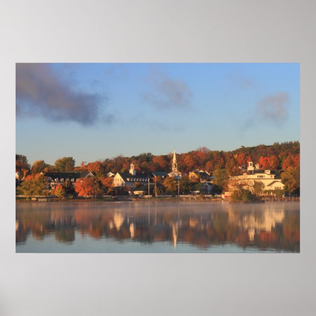 Affiche Lac Winnipesaukee Meredith Automne matin (Devant)