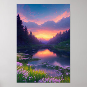 Affiche L'acceptation du coucher du soleil