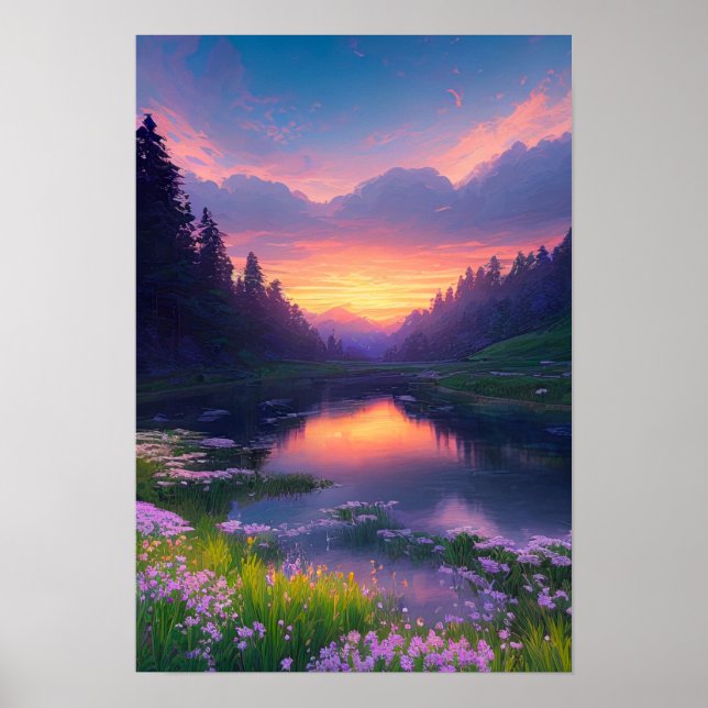 Affiche L'acceptation du coucher du soleil (Devant)