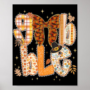 Affiche Lace Coquette Thanksgiving Gobble Preppy Turkey Fa