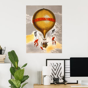 Affiche Lachambre Montgolfière Art Vintage 1880