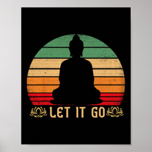 Affiche Lâchez prise Bouddha Méditation Vintage Zen Bouddh