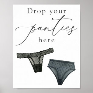 Affiche Lâchez vos culottes ici Panneau de douche de linge