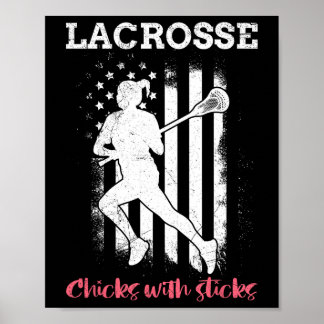 Affiche Lacrosse Chicks Avec Bâtons Lacrosse