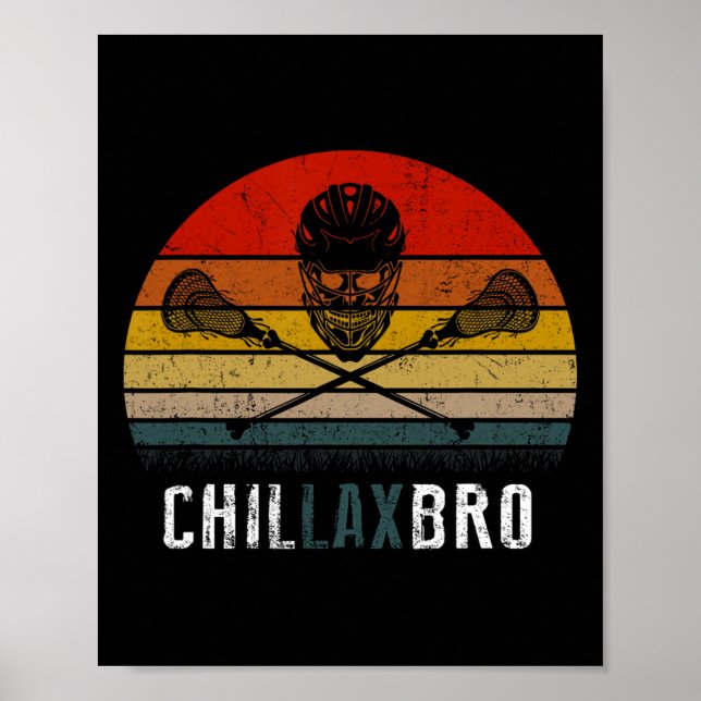 Affiche Lacrosse Chillax Bro Vintage (Devant)
