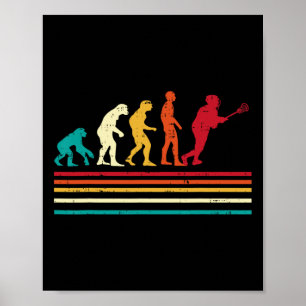 Affiche Lacrosse Evolution Retro Lin Joueur Garçon Hommes 