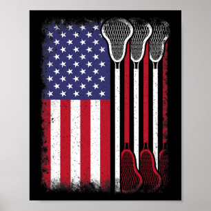 Affiche Lacrosse Joueur de crosse Vintage