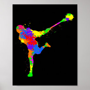 Affiche Lacrosse Joueur Garçons Enfants Jeunes