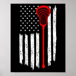 Affiche Lacrosse Joueur Lax Patriotique gardien de but Lax