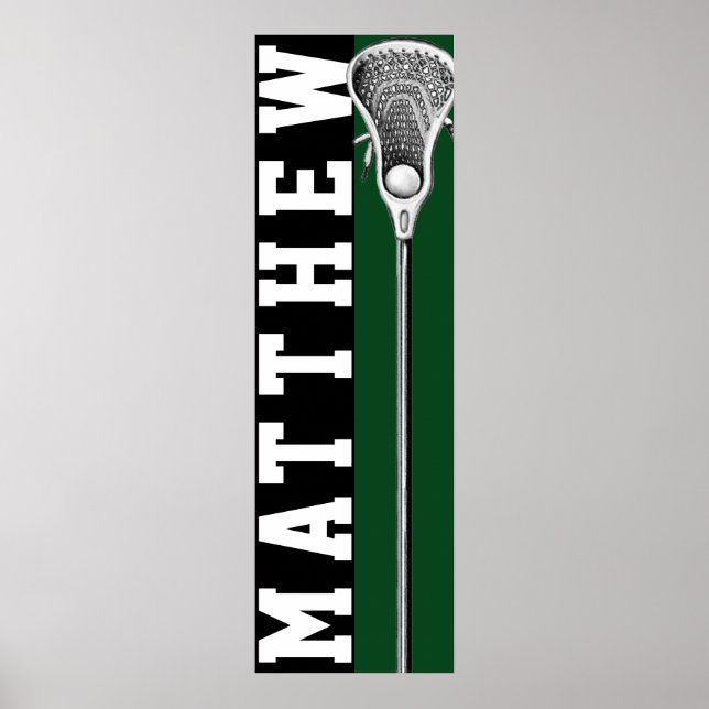 Affiche Lacrosse Joueur Vert (Devant)