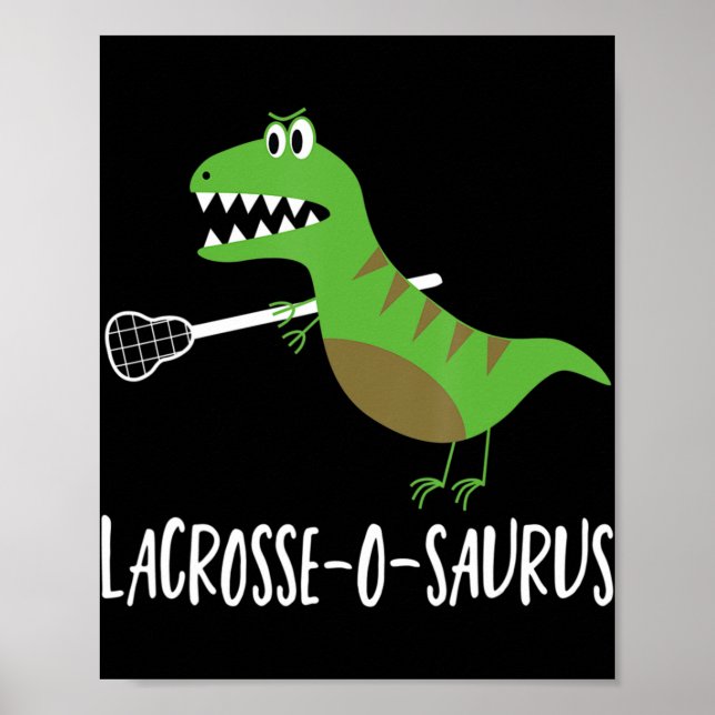 Affiche Lacrosse Laxeur Dinosaur Dino Lover Sport Gif (Devant)
