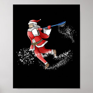 Affiche Lacrosse Père Noël Cool de Noël Lax Sport vilain X