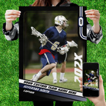 Lacrosse Player cadeau personnalisé en bleu