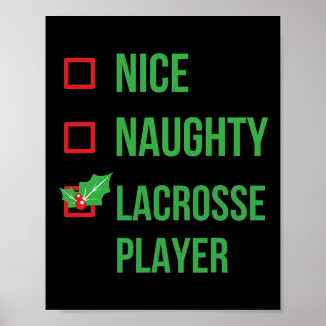 Affiche Lacrosse Player Funny Pajama cadeau de Noël (Devant)