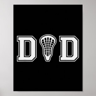 Affiche Lacrosse Pour Papa Avec Lessix Stick Head Cadeau