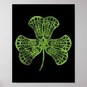 Affiche Lacrosse Shamrock Trèfle Joueur de la Saint-Patric