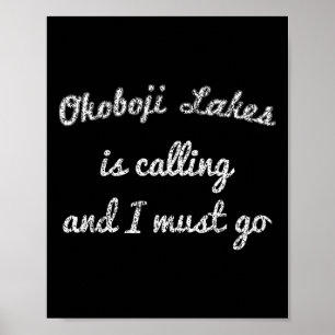 Affiche Lacs Okoboji Iowa Drôle Pêche Camping Été Gi