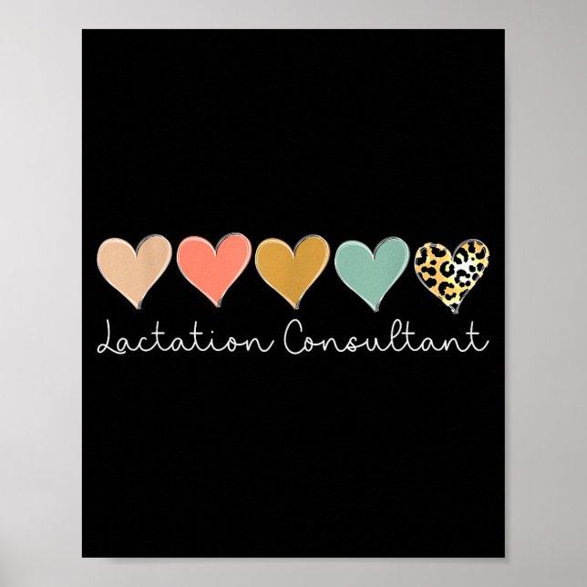 Affiche Lactation Consultant Leopard Heart, Valentines Day (Devant)