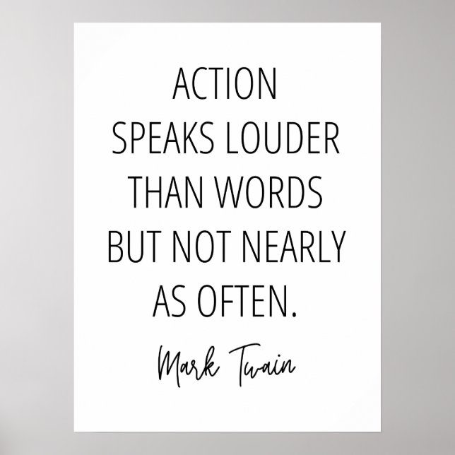 Affiche L'action parle plus fort que les mots mais... (Devant)