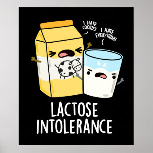 Affiche Lactose Intolérance Funk Milk Pun Dark BG