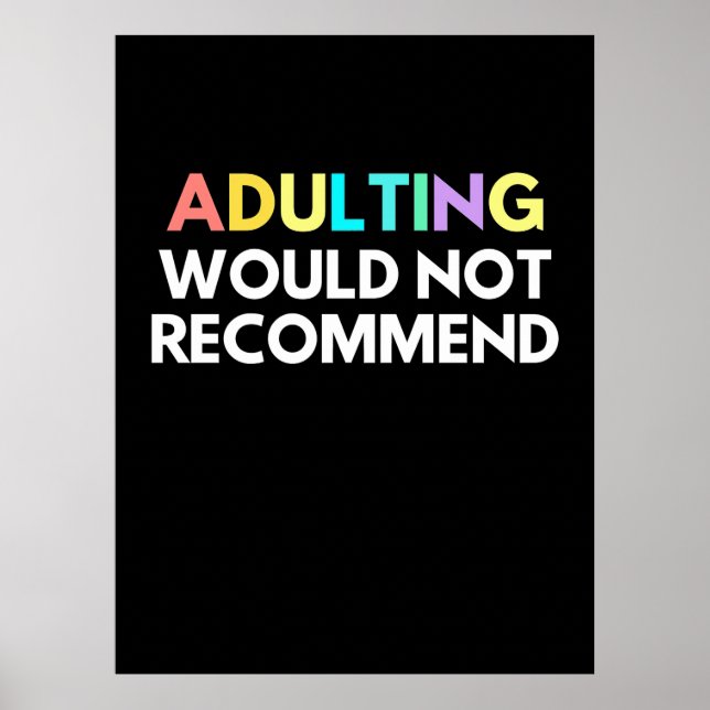 Affiche L'Adulte Ne Recommanderait Pas (Devant)