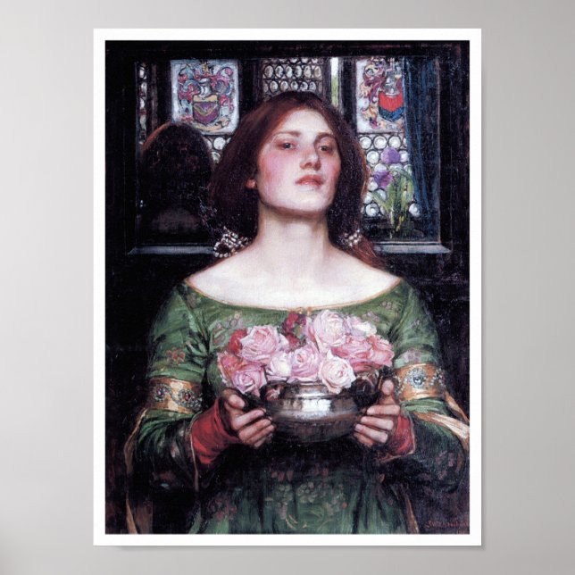Affiche Lady and Roses, John William Waterhouse (Devant)