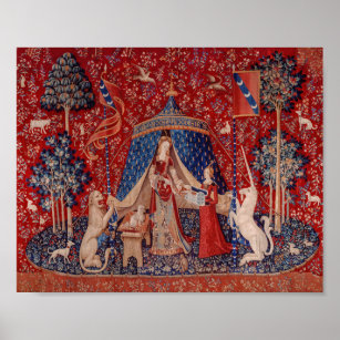 Affiche Lady and Unicorn Medieval Tapestry Desire