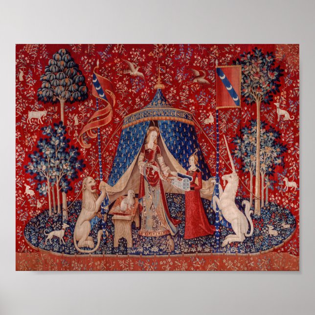 Affiche Lady and Unicorn Medieval Tapestry Desire (Devant)