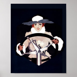 Affiche Lady Driver Fadeaway Girl par C Coles Phillips