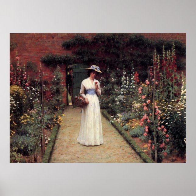 Affiche Lady in a Garden - Edmund Blair Leighton (Devant)