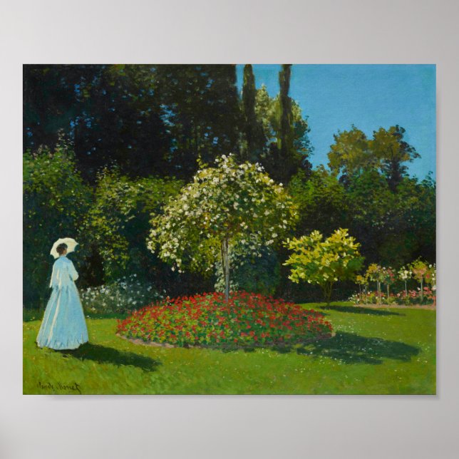 Affiche Lady in the Garden 1867 par Claude Monet (Devant)