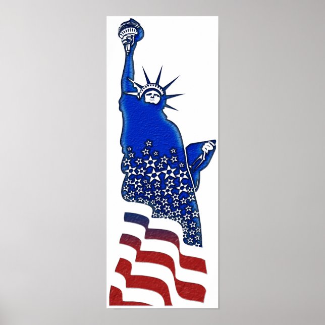 Affiche Lady Liberty en rouge, blanc et bleu (Devant)