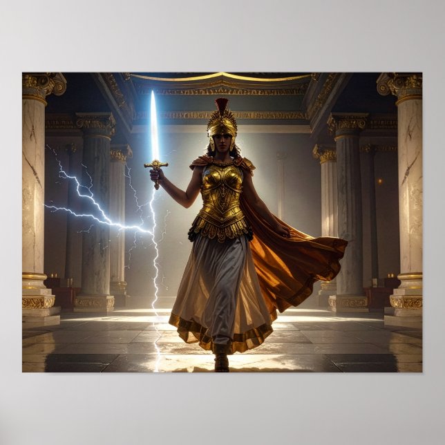 Affiche Lady Liberty Goddess Athena Warrior USA Democracy (Devant)