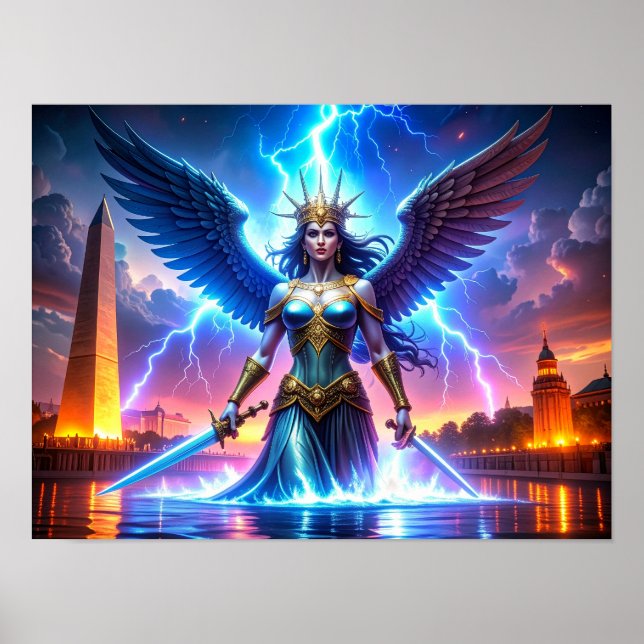 Affiche Lady Liberty Pro-Democracy USA Worth Saving Art (Devant)