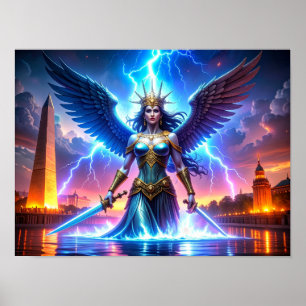 Affiche Lady Liberty Pro-Démocratie USA Ça Vaut La Peine D