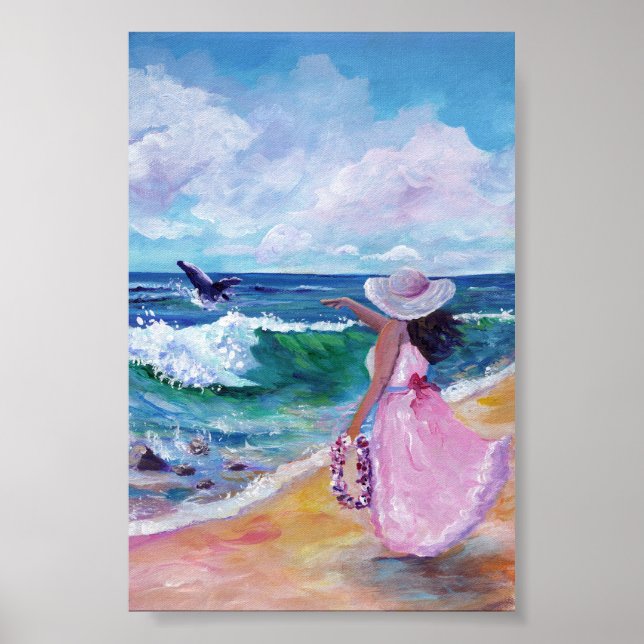 Affiche Lady on Beach avec baleine (Devant)