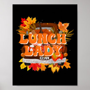 Affiche Lady School Cafeteria Travailleuse Équipe de camio