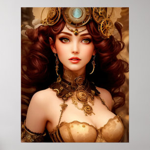 AFFICHE LADY STEAMPUNK