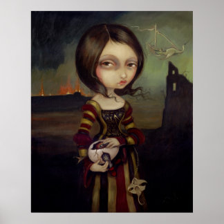 Affiche Lady with a Bosch Egg lowbrow gothic Art Imprimer