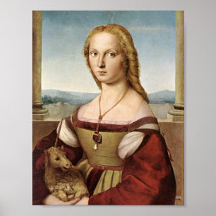 Affiche Lady with a Unicorn by Raphael Print