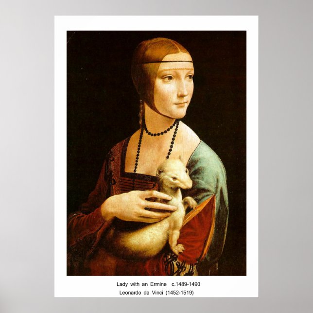 Affiche Lady with an Ermine, Leonardo Da Vinci (Devant)