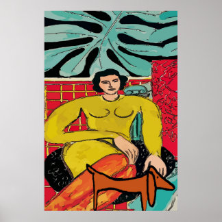 Affiche Lady with Dachshund