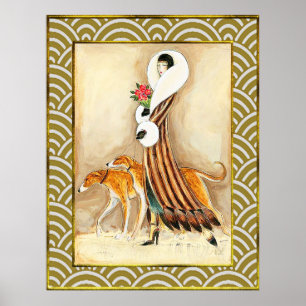 Affiche Lady with Hounds Deco