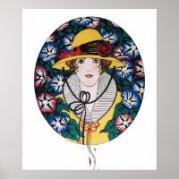 Lady with Morning Glories