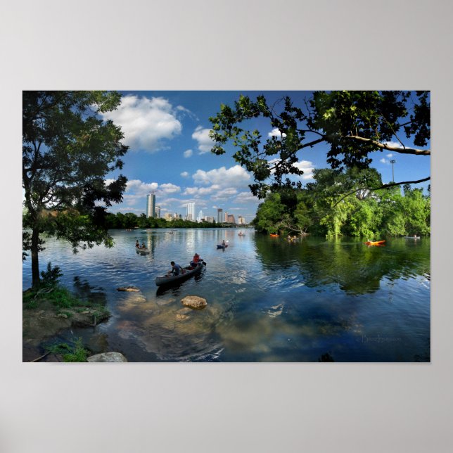 Affiche Ladybird Lake / Austin Texas Skyline 3 (Devant)