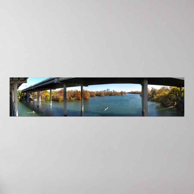 Affiche Ladybird Lake Rowers - Austin Texas Skyline (Devant)
