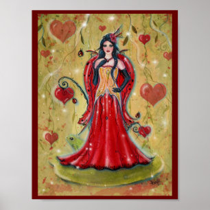 Affiche Ladybug Fairy Heart valentine fairy par Renee