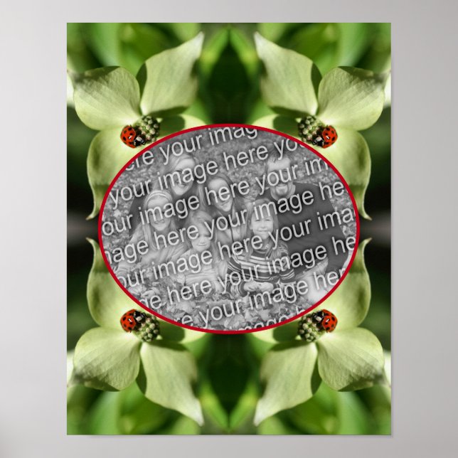 Affiche Ladybug On Dogwood Flower Frame Ajouter Votre Phot (Devant)