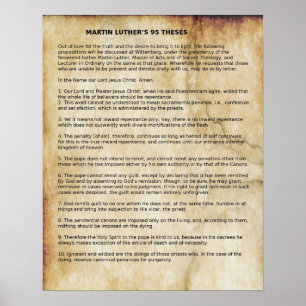 Affiche L'affiche 95 Theses MARTIN LUTHER
