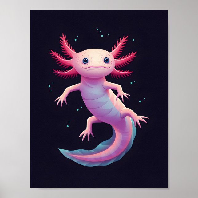 Affiche L'affiche d'art de l'Axolotl'Aura (Devant)